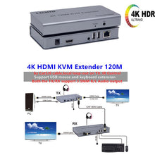 4K 120M HDMI KVM Extender Over Cat 6 with USB Mouse