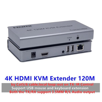 4K 120M HDMI KVM Extender Over Cat 6 with USB Mouse