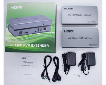 4K 120M HDMI KVM Extender Over Cat 6 with USB Mouse