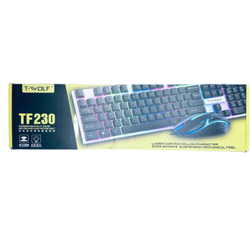 T-Wolf TF230 Wired RGB Keyboard And Mouse Set 104 Keys Mechanical Feel Keyboard