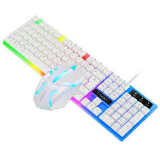 T-Wolf TF230 Wired RGB Keyboard And Mouse Set 104 Keys Mechanical Feel Keyboard